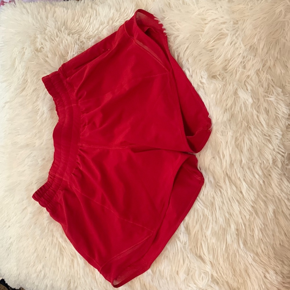 Red hottie hot lulu lemon shorts
